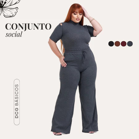 Conjunto Diva Plus Size | Blusa + Calça | PROMOÇÃO OUTONO INVERNO
