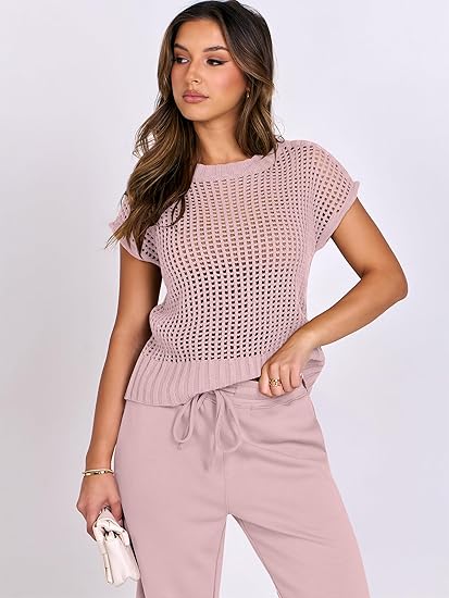 Conjunto (Blusa + Calça) Crochê Furadinho [PAGUE 1 LEVE 2]