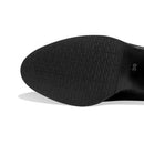 Bota Longboot Cano Longo Em Couro Ecológico / Veludada