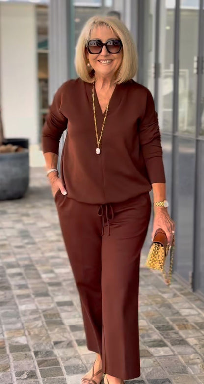 Conjunto Casual em Linho e Algodão - Blusa + Calça [PROMOÇÃO DE OUTONO]