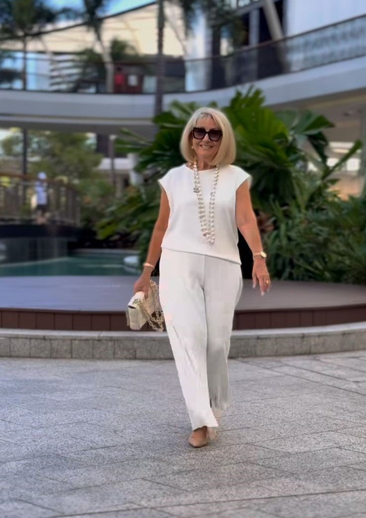 Conjunto Casual em Linho e Algodão - Blusa + Calça [PROMOÇÃO DE OUTONO]