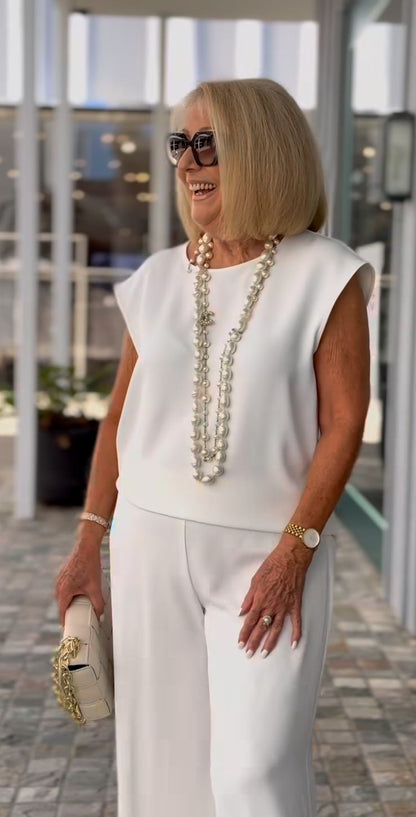 Conjunto Casual em Linho e Algodão - Blusa + Calça [PROMOÇÃO DE OUTONO]