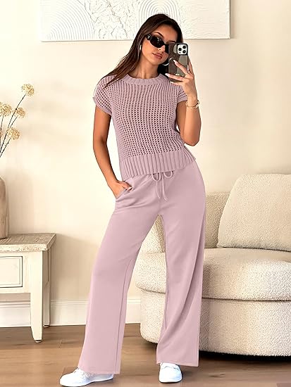 Conjunto (Blusa + Calça) Crochê Furadinho [PAGUE 1 LEVE 2]