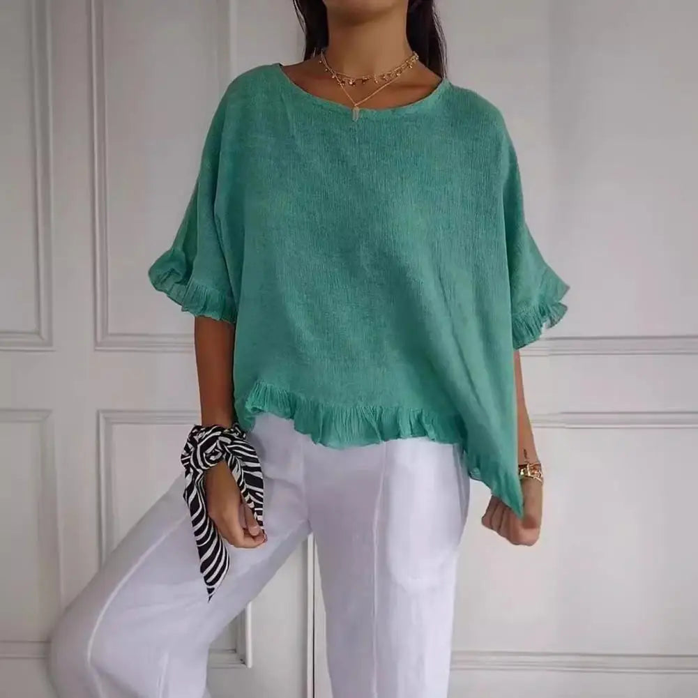 Blusa Feminina Soltinha com Manga Babado [PAGUE 1, LEVE 3]