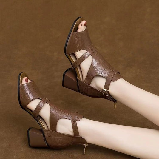 Sandália Gladiadora em Couro Roma [COMPRE 1 LEVE 2 PARES]