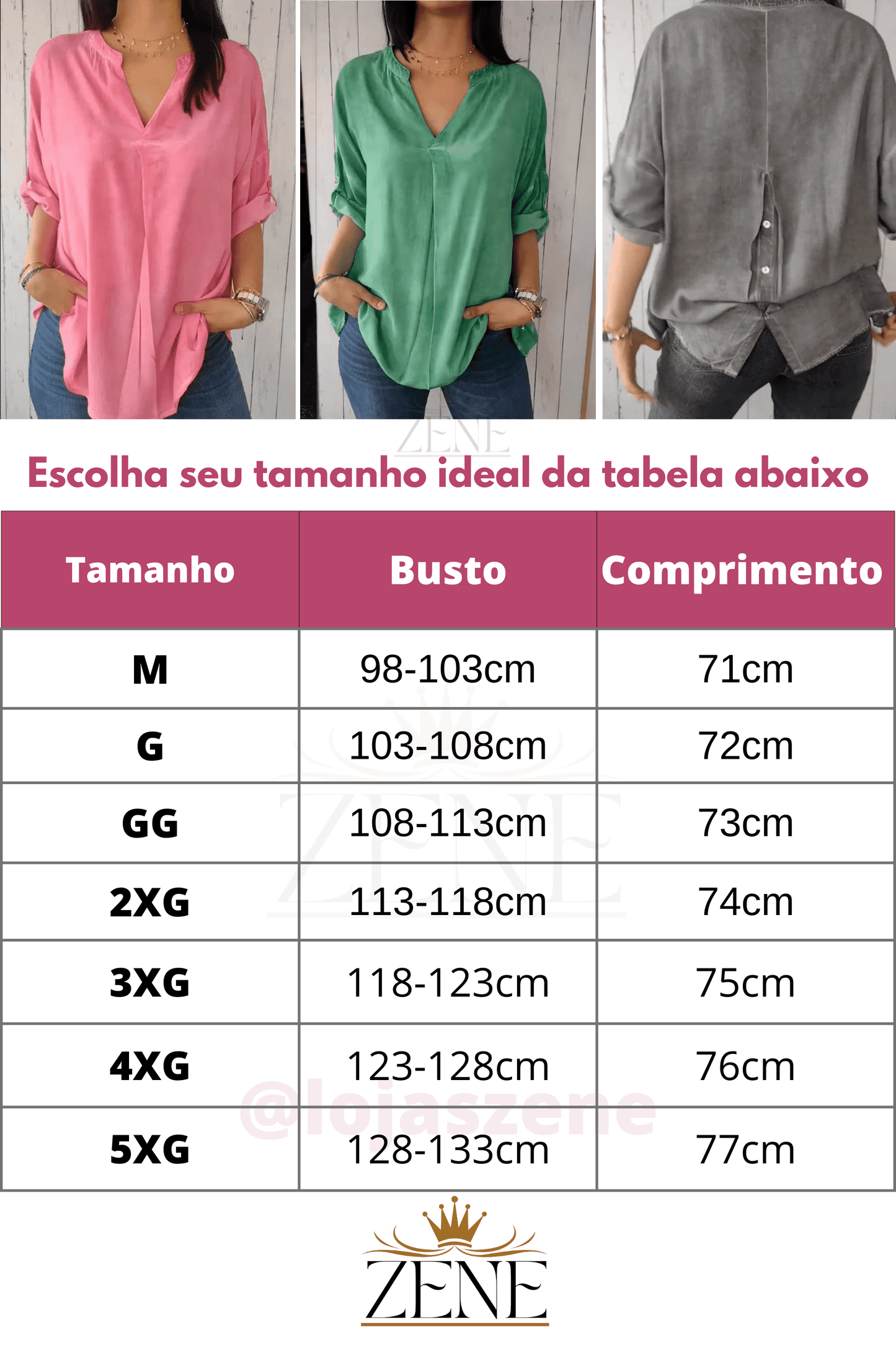 Blusa Casual Respirável Gola V Top [PAGUE 2 E LEVE 4]