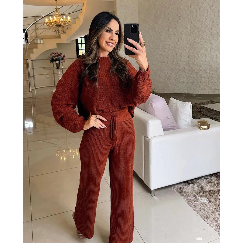 Conjunto Mariah em Tricot | Blusa + Calça [PROMOÇÃO OUTONO INVERNO]