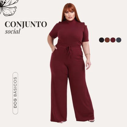 Conjunto Diva Plus Size | Blusa + Calça | PROMOÇÃO OUTONO INVERNO