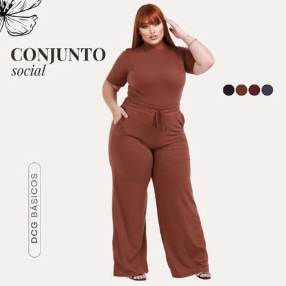 Conjunto Diva Plus Size | Blusa + Calça | PROMOÇÃO OUTONO INVERNO