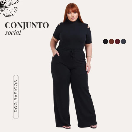 Conjunto Diva Plus Size | Blusa + Calça | PROMOÇÃO OUTONO INVERNO
